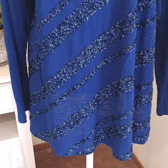 Coldwater Creek Navy Sequined Blouse. Dressy. Cocktail. Party. - Picture 3 of 9